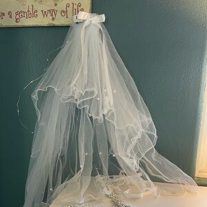 Bridal Veil (light up) with hairpiece & crystal belt